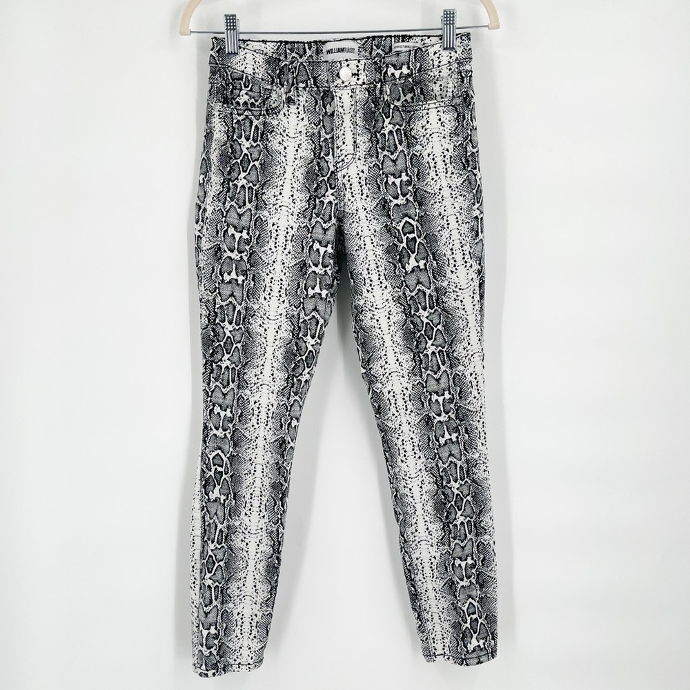 Williams Rast Black White Snake Print Perfect Ankle Skinny Jeans Women’s Size 26